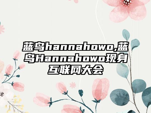 蓝鸟hannahowo,蓝鸟Hannahowo现身互联网大会