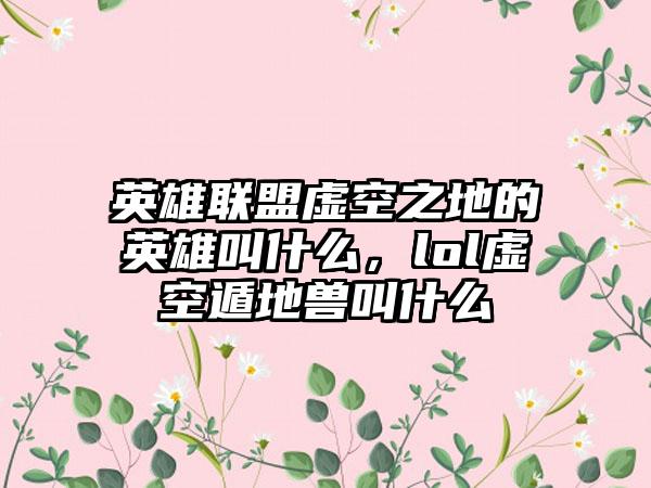 英雄联盟虚空之地的英雄叫什么，lol虚空遁地兽叫什么