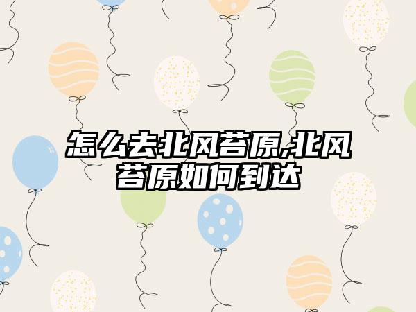 怎么去北风苔原,北风苔原如何到达