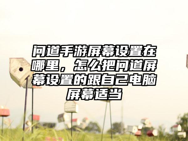 问道手游屏幕设置在哪里，怎么把问道屏幕设置的跟自己电脑屏幕适当