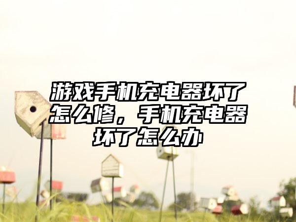游戏手机充电器坏了怎么修，手机充电器坏了怎么办