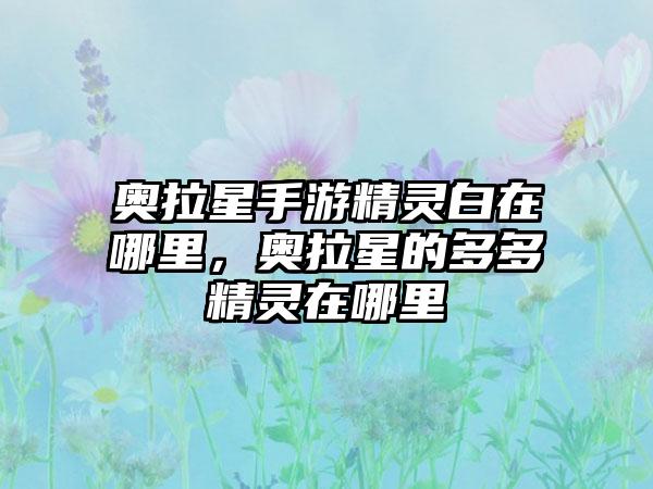 奥拉星手游精灵白在哪里，奥拉星的多多精灵在哪里