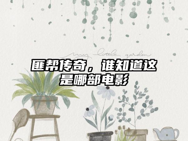 匪帮传奇，谁知道这是哪部电影