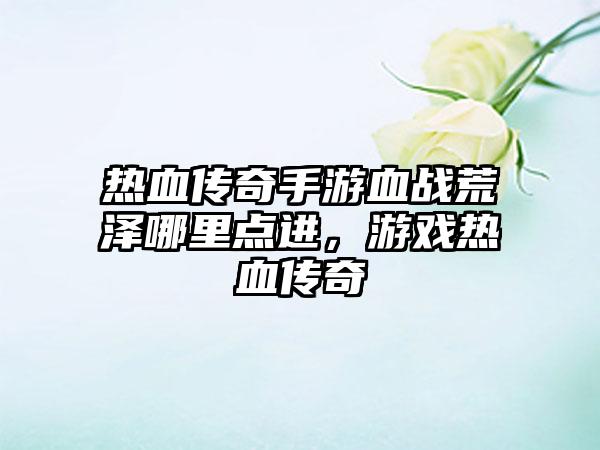 热血传奇手游血战荒泽哪里点进，游戏热血传奇