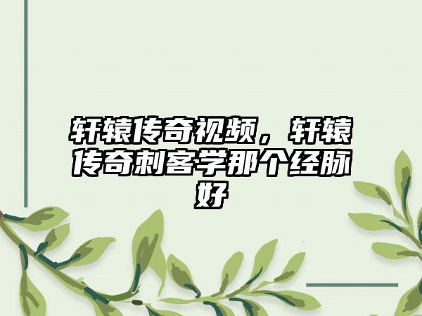 轩辕传奇视频，轩辕传奇刺客学那个经脉好
