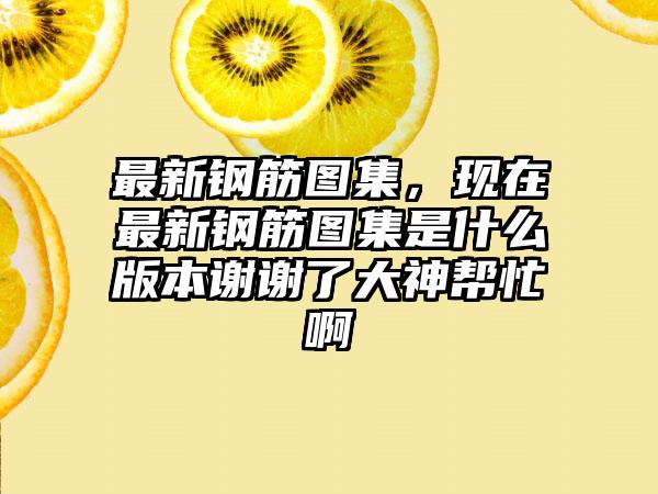 最新钢筋图集,现在最新钢筋图集是什么版本谢谢了大神帮忙啊