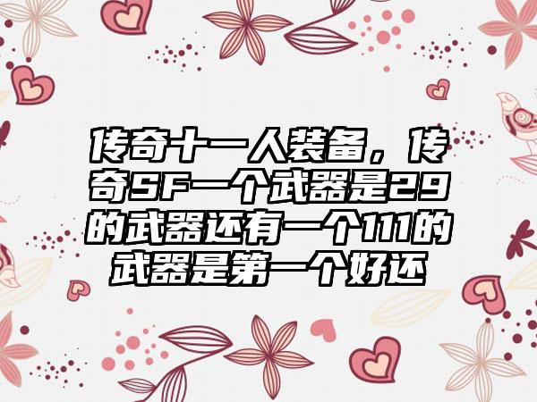 传奇十一人装备,传奇SF一个武器是29的武器还有一个111的武器是第一个好还
