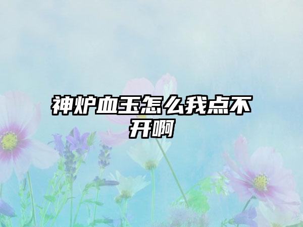 神炉血玉怎么我点不开啊