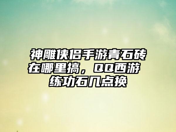 神雕侠侣手游青石砖在哪里搞，QQ西游 练功石几点换