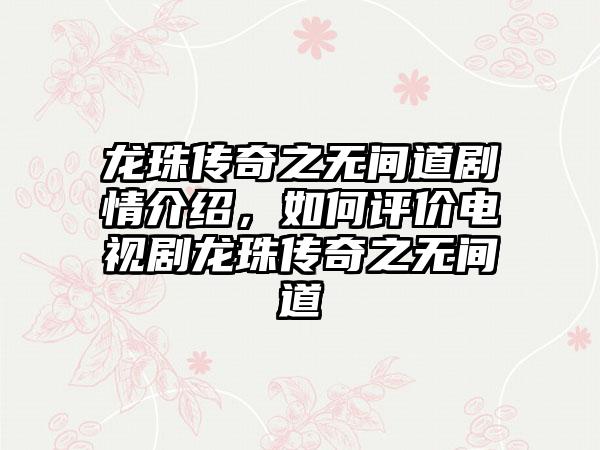 龙珠传奇之无间道剧情介绍，如何评价电视剧龙珠传奇之无间道