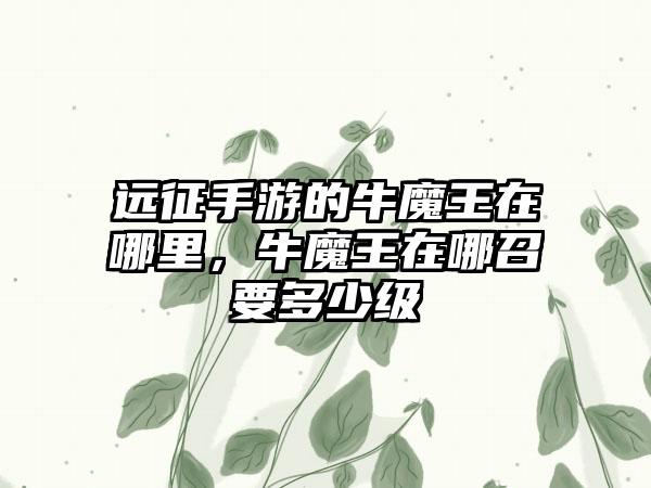 远征手游的牛魔王在哪里，牛魔王在哪召要多少级