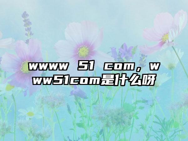 wwww 51 com，www51com是什么呀