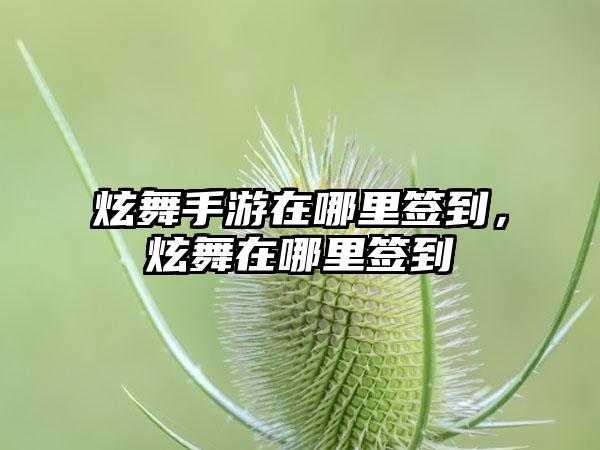 炫舞手游在哪里签到,炫舞在哪里签到