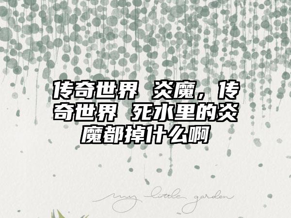 传奇世界 炎魔，传奇世界 死水里的炎魔都掉什么啊