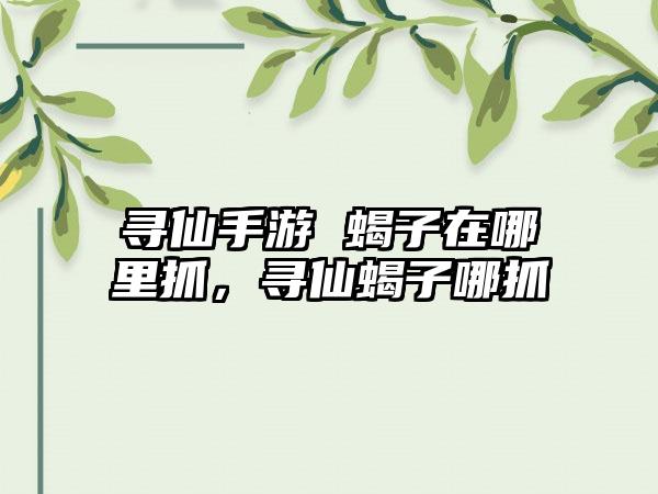 寻仙手游 蝎子在哪里抓，寻仙蝎子哪抓
