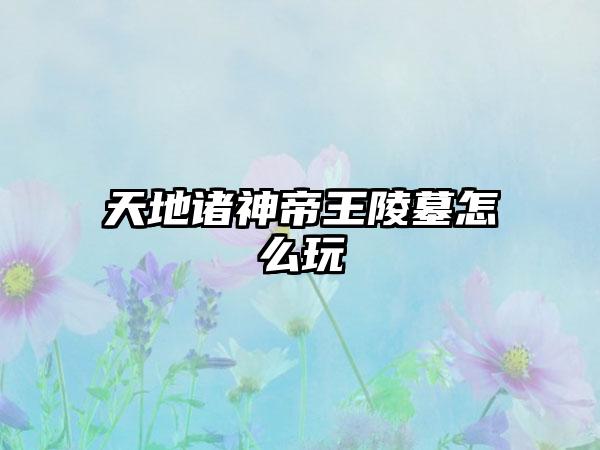 天地诸神帝王陵墓怎么玩