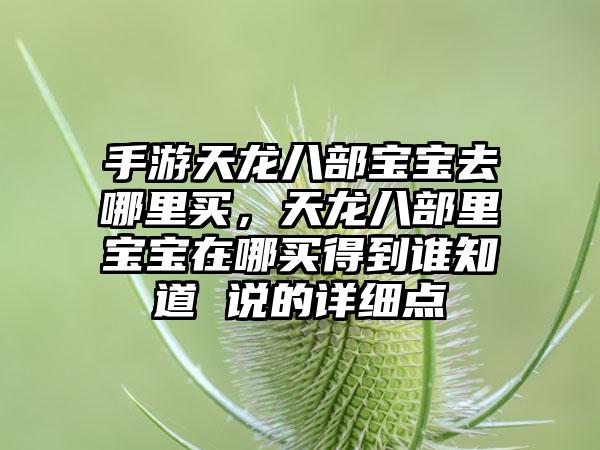 手游天龙八部宝宝去哪里买，天龙八部里宝宝在哪买得到谁知道 说的详细点