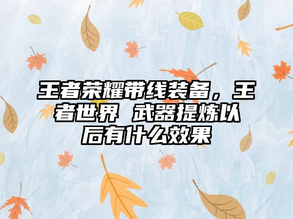 王者荣耀带线装备，王者世界 武器提炼以后有什么效果