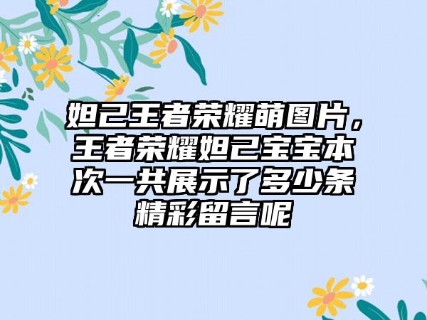 妲己王者荣耀萌图片,王者荣耀妲己宝宝本次一共展示了多少条精彩留言呢