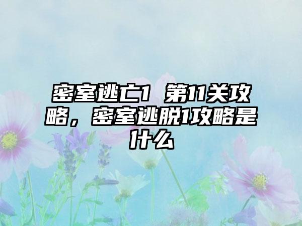 密室逃亡1 第11关攻略，密室逃脱1攻略是什么