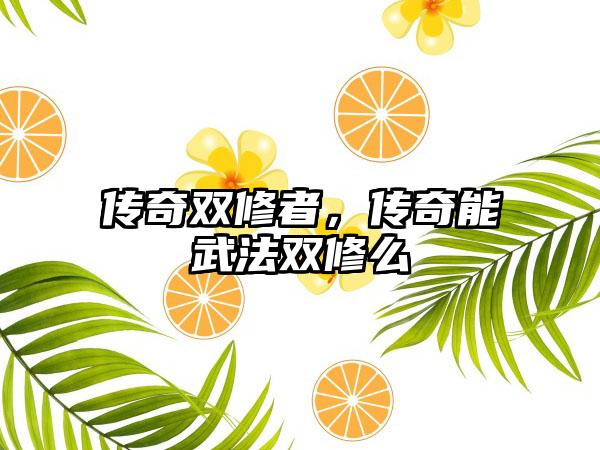 传奇双修者，传奇能武法双修么