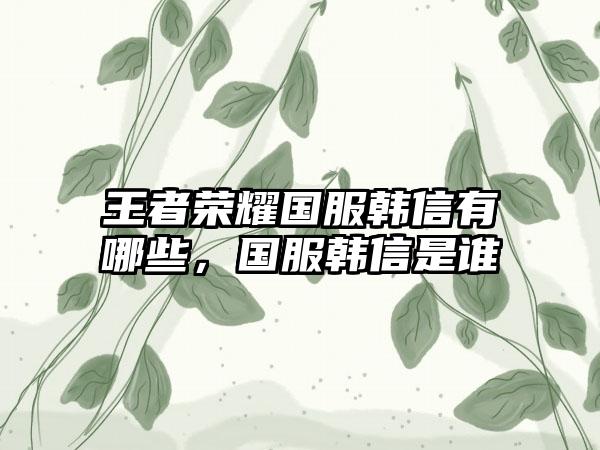王者荣耀国服韩信有哪些，国服韩信是谁