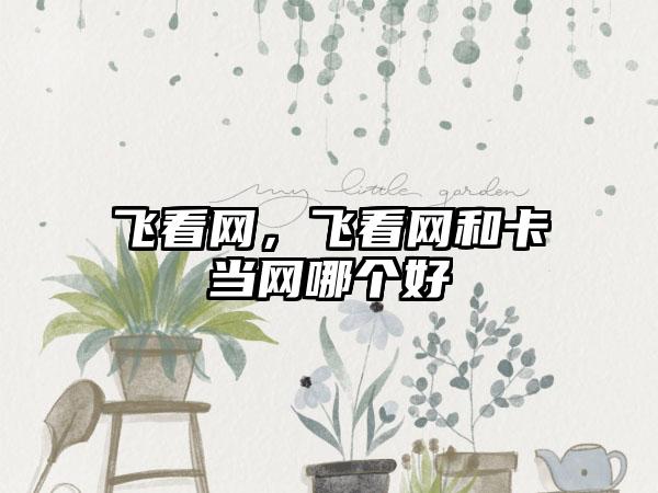 飞看网，飞看网和卡当网哪个好