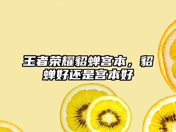 王者荣耀貂蝉宫本,貂蝉好还是宫本好