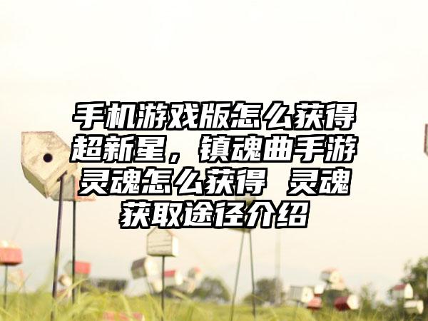 手机游戏版怎么获得超新星，镇魂曲手游灵魂怎么获得 灵魂获取途径介绍