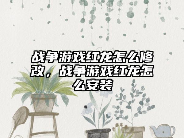 战争游戏红龙怎么修改，战争游戏红龙怎么安装