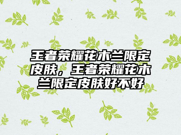 王者荣耀花木兰限定皮肤，王者荣耀花木兰限定皮肤好不好