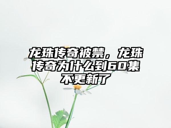 龙珠传奇被禁,龙珠传奇为什么到60集不更新了