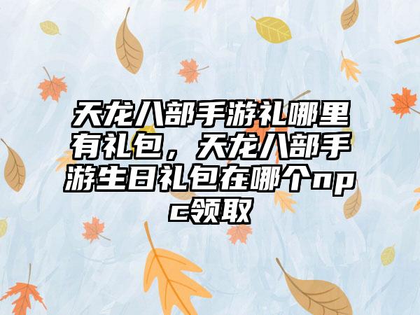 天龙八部手游礼哪里有礼包，天龙八部手游生日礼包在哪个npc领取