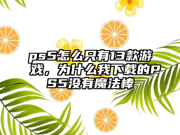 ps5怎么只有13款游戏，为什么我下载的PS5没有魔法棒