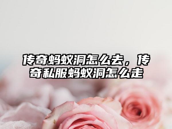 传奇蚂蚁洞怎么去，传奇私服蚂蚁洞怎么走