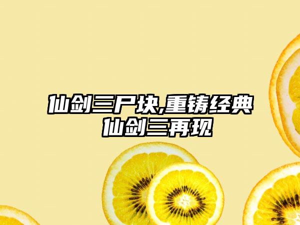 仙剑三尸块,重铸经典 仙剑三再现