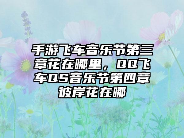 手游飞车音乐节第三章花在哪里，QQ飞车QS音乐节第四章彼岸花在哪