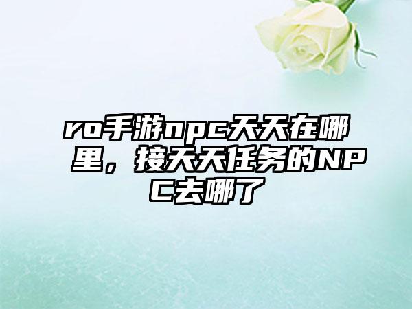 ro手游npc天天在哪里，接天天任务的NPC去哪了