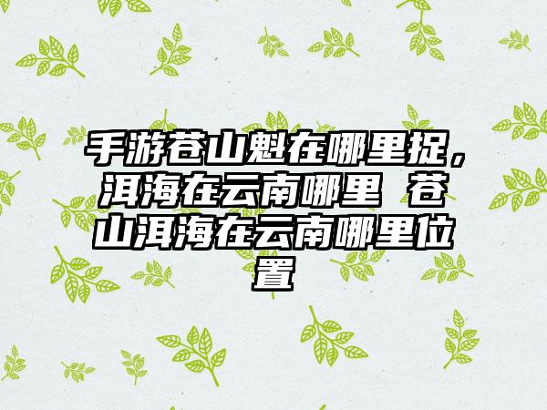 手游苍山魁在哪里捉，洱海在云南哪里 苍山洱海在云南哪里位置