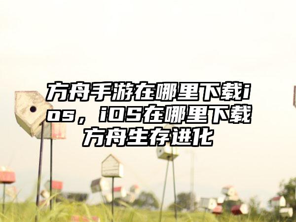 方舟手游在哪里下载ios，iOS在哪里下载方舟生存进化