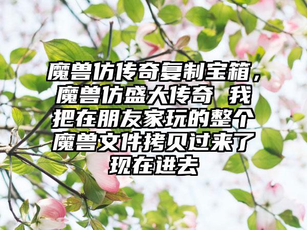 魔兽仿传奇复制宝箱，魔兽仿盛大传奇 我把在朋友家玩的整个魔兽文件拷贝过来了现在进去