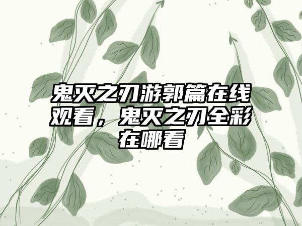 鬼灭之刃游郭篇在线观看，鬼灭之刃全彩在哪看