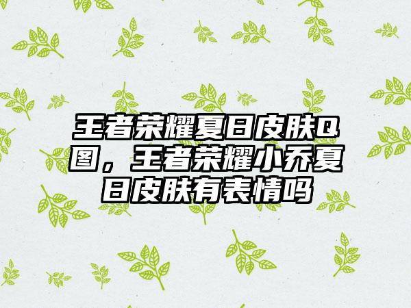 王者荣耀夏日皮肤Q图，王者荣耀小乔夏日皮肤有表情吗