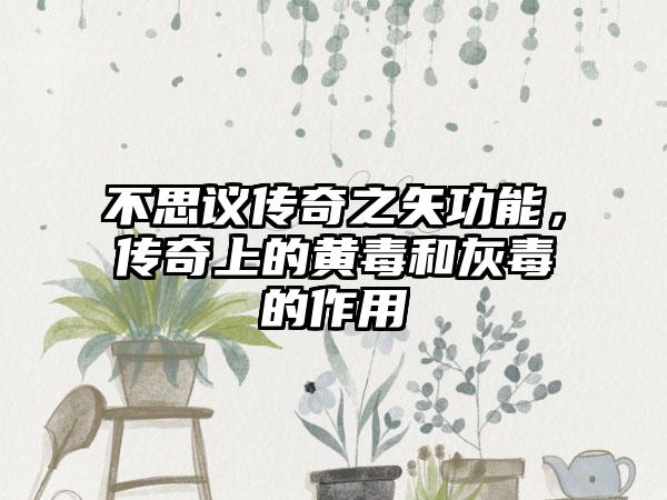 不思议传奇之矢功能,传奇上的黄毒和灰毒的作用