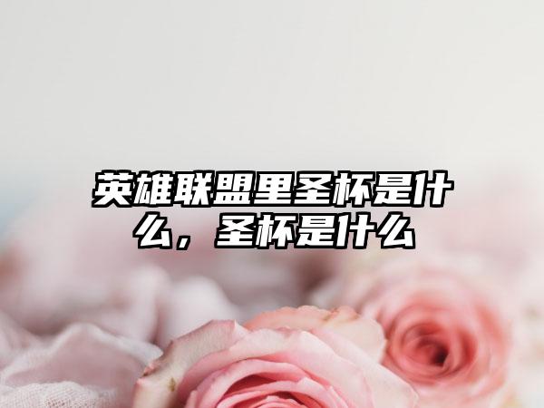 英雄联盟里圣杯是什么,圣杯是什么