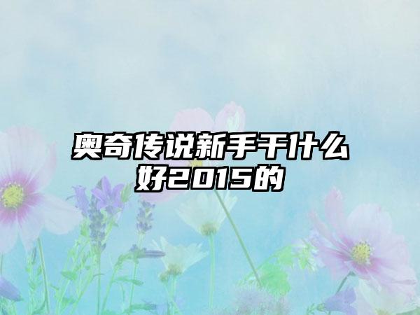 奥奇传说新手干什么好2015的