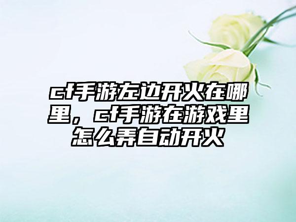 cf手游左边开火在哪里，cf手游在游戏里怎么弄自动开火