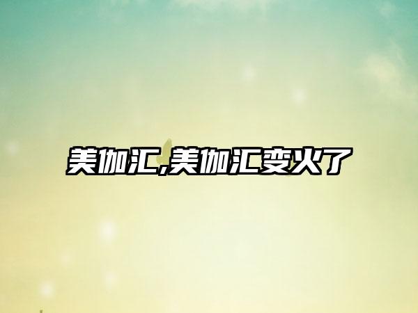 美伽汇,美伽汇变火了