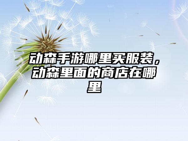 动森手游哪里买服装，动森里面的商店在哪里