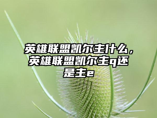 英雄联盟凯尔主什么，英雄联盟凯尔主q还是主e